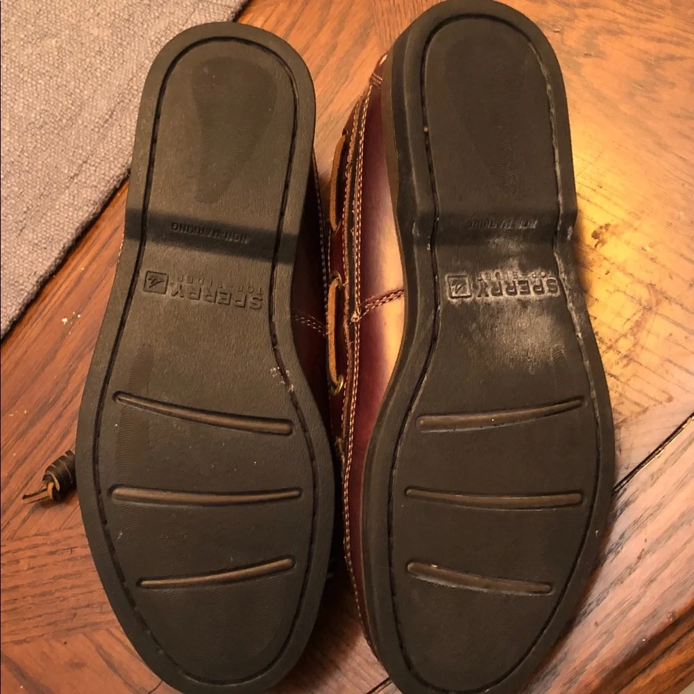 Sperry Two-Tone Brown Leather & Dark Brown Boat Shoes